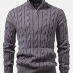 Twist Jacquard Quarter Zip Sweater