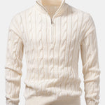 Twist Jacquard Quarter Zip Sweater