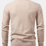 Checkerboard Textured Crew Neck Sweater