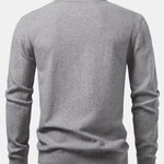 Checkerboard Textured Crew Neck Sweater