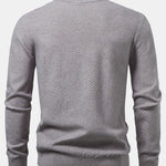 Checkerboard Textured Mock Neck Sweater