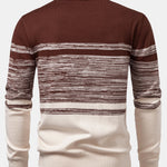 Horizontal Stripe Pattern Crew Neck Sweater