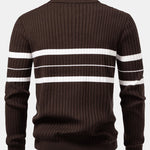 Stripe Zip Knit Ribbed Polo Shirt & Slim Fit Tapered Trousers