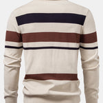 Long Sleeve Stripe Knit Polo Shirt & Slim Fit Tapered Trousers