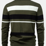 Long Sleeve Stripe Knit Polo Shirt & Slim Fit Tapered Trousers