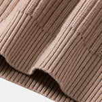 Ribbed Henley Neck Sweater
