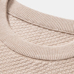 Checkerboard Textured Crew Neck Sweater