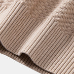 Checkerboard Textured Crew Neck Sweater
