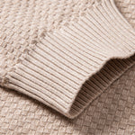 Checkerboard Textured Crew Neck Sweater