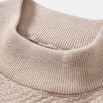 Checkerboard Textured Mock Neck Sweater