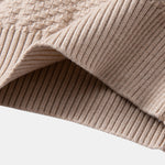 Checkerboard Textured Mock Neck Sweater