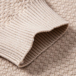 Checkerboard Textured Mock Neck Sweater