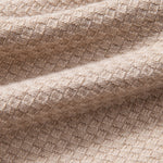 Checkerboard Textured Mock Neck Sweater
