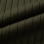 Long Sleeve Ribbed Knit Johnny Collar Polo Shirt