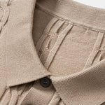 Long Sleeve Twist Knit Polo Shirt