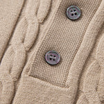 Long Sleeve Twist Knit Polo Shirt