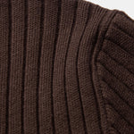 Stripe Zip Knit Ribbed Polo Shirt