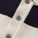 Long Sleeve Stripe Knit Polo Shirt & Slim Fit Tapered Trousers