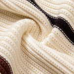 Striped Textured Zip Knit Polo Shirt