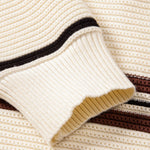 Striped Textured Zip Knit Polo Shirt