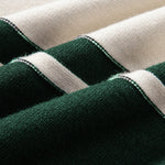 Long Sleeve Color Block Knit Polo Shirt