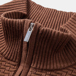 Wave Jacquard Quarter Zip Sweater