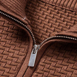 Wave Jacquard Quarter Zip Sweater