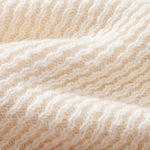 Long Sleeve Wave Jacquard Knit V Neck Polo Shirt