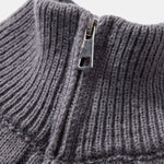 Twist Jacquard Quarter Zip Sweater