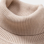 Checkerboard Textured Turtle Neck Sweater