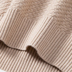 Checkerboard Textured Turtle Neck Sweater