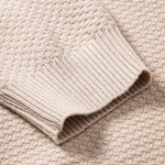 Checkerboard Textured Turtle Neck Sweater