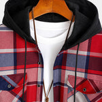 Flannel Fleece Lined Hooded Button Up Shirt