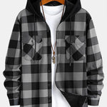 Flannel Fleece Lined Hooded Shirt