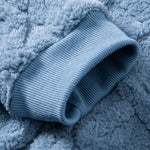 Relax Fit Geometric Jacquard Teddy Fleece Hoodie