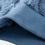 Relax Fit Geometric Jacquard Teddy Fleece Hoodie