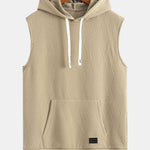 Striped Jacquard Sleeveless Hooded T-Shirt & Shorts