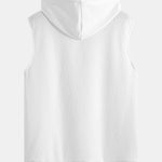 Striped Jacquard Sleeveless Hooded T-Shirt