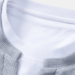 2 In 1 Waffle Notched Collar Sweatshirt
