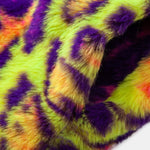 Faux Fur Colorful Leopard Notch Lapel Overcoat