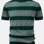 Rhombus Geometry Knitted Sweater T-Shirt