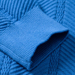 Long Sleeve Stripe V Neck Knit Polo Shirt