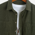 Long Sleeve Corduroy Pocket Button Up Shirt