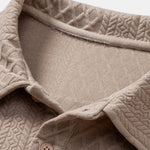 Long Sleeve Geometric Jacquard Polo Shirt