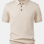 Stripe Knit Polo Shirt
