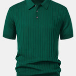 Stripe Knit Polo Shirt