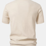 Wave Jacquard Knit V Neck Polo Shirt & Slim Fit Tapered Trousers