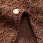 Geometry Rhombus Jacquard Button Up Shirt & Crinkle Textured Straight Leg Pants