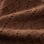 Geometry Rhombus Jacquard Button Up Shirt & Straight Leg Linen Pants