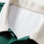 Relax Fit Color Block Polo Collar Sweatshirt